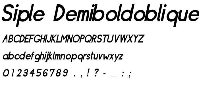 Siple DemiBoldOblique font